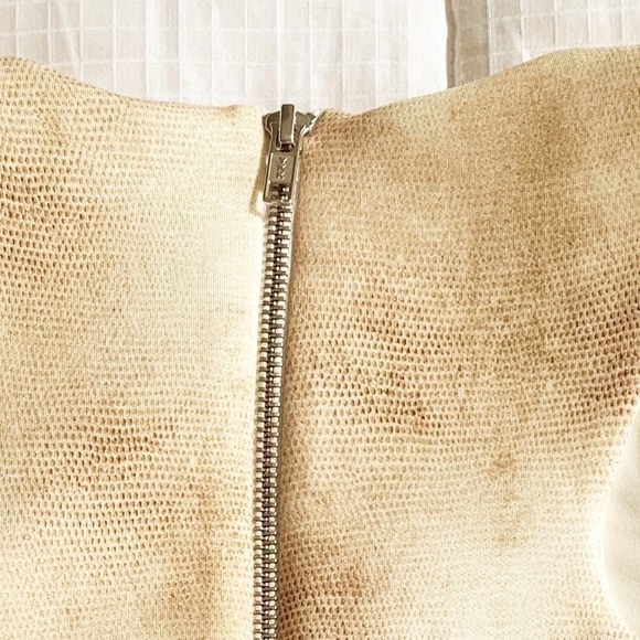 RONNY Kobe Collection Muted Print Back Zip Crop Top Size Large - Picture 7 of 7